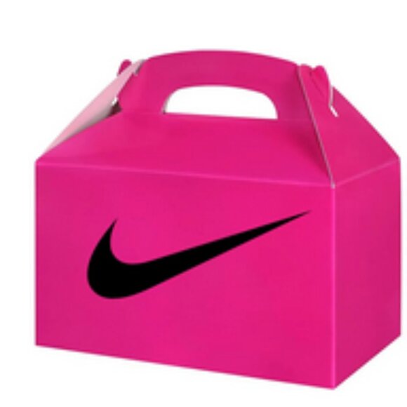 Basketball Theme Party Favor Gift Box Set Gable Box Pink and White 10 Pack - Picture 1 of 4